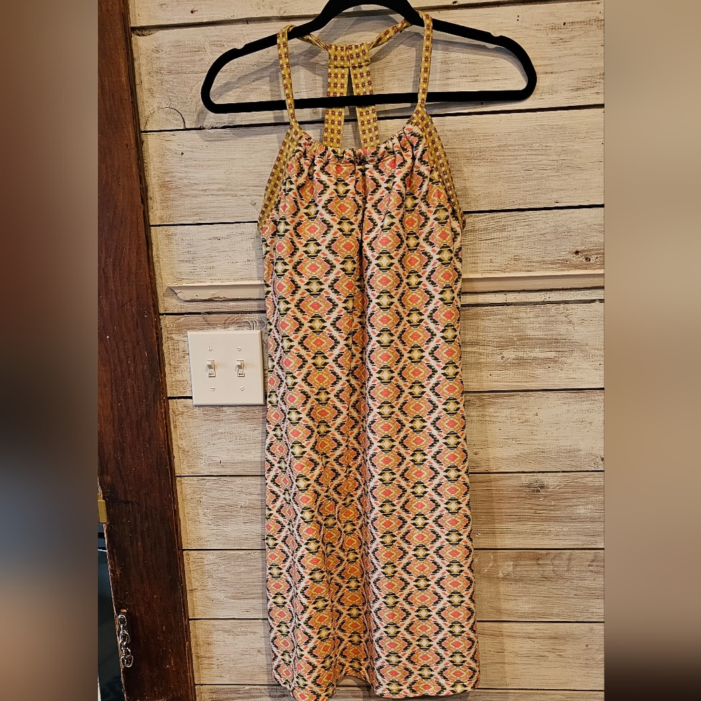 Prana Yellow & Pink Knit Dress Size Medium